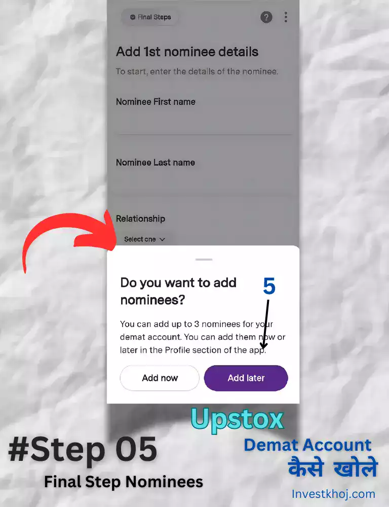 Online Upstox Demat Aacount kaise khole Hindi Me Step5