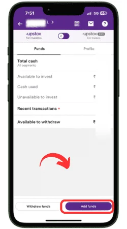 Upstox Account me paise kaise jama kare step 03